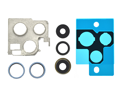 Apple iPhone 13 Pro Cover Camera + Vetrino + Frame + Adesivo Blue Kit 3 Camere Completo (ECOSTORE)