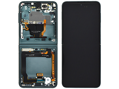 Samsung GALAXY Z FLIP 3 5G Lcd + Touchscreen + Frame + Camera Frontale + Altoparlante Green (ECOSTORE)