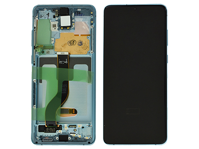 Samsung GALAXY S20+ Lcd + Touchscreen + Frame + Altoparlante Cloud Blue