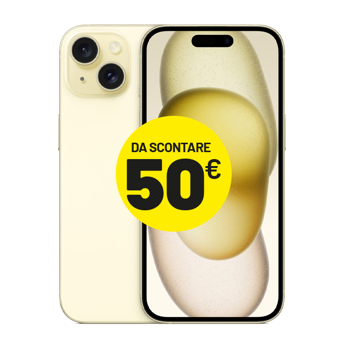Apple iPhone 15 (128 GB) Giallo - Grado Estetico: Ottimo - Batteria Nuova