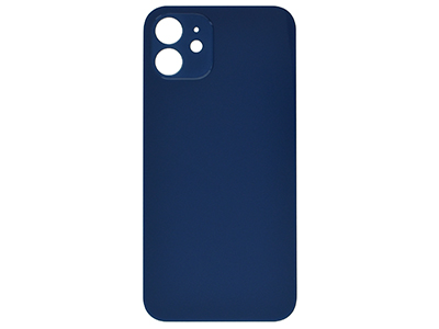 Apple iPhone 12 Vetrino Cover Batteria Blu vers. "BIG HOLE" foro camere più grande dell'originale (ECOSTORE)