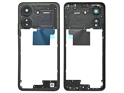 Xiaomi REDMI 13C 4G Rear Cover + Vetrino Camera + Adesivi Black (ECOSTORE)