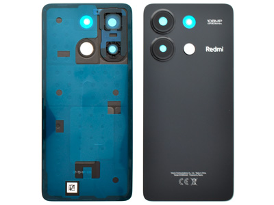 Xiaomi REDMI NOTE 13 4G Cover Batteria + Vetrino Camera + Adesivi Midnight Black