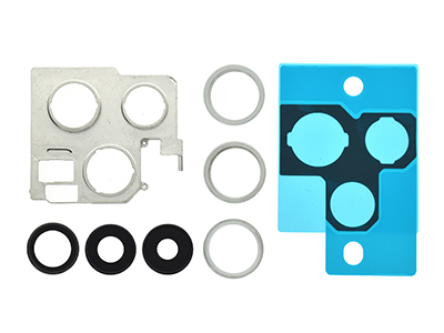 Apple iPhone 13 Pro Cover Camera + Vetrino + Frame + Adesivo Silver Kit 3 Camere Completo