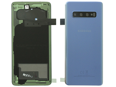 Samsung Galaxy S10 Cover Batteria in vetro + Vetrino Camera Prism Blue