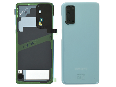 Samsung Galaxy S20 Cover Batteria in vetro + Vetrino Camera + Microfono Blu (ECOSTORE)