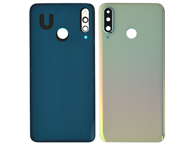 Huawei P30 Lite Cover Batteria + Adesivo + Vetrino Camera Pearl White Vers 48MP NO LOGO ( ECOSTORE)