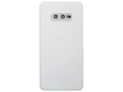 Samsung Galaxy S10E Cover Batteria in vetro + Vetrino Camera Prism White