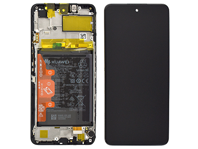 Huawei P SMART 2021 LCD + Touch + Frame + Batteria + Vibrazione + Altoparlante + Switch Tasti Lat. Nero ( ECOSTORE)