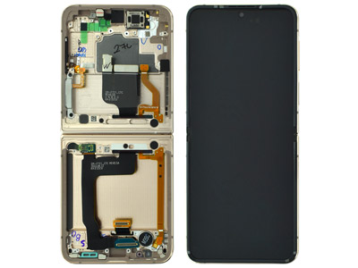 Samsung GALAXY Z FLIP 4 Lcd + Touchscreen + Frame + Altoparlante Pink Gold (ECOSTORE)