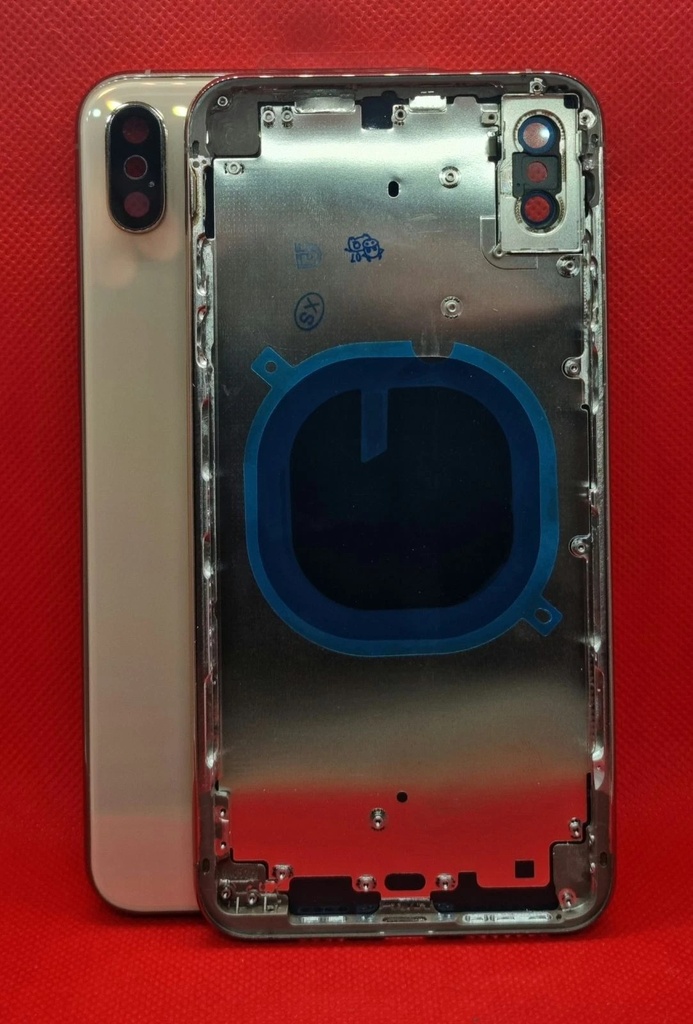 Apple Iphone XS Max Frame in metallo + Tasti Laterali + Sportellino + Back Cover + Vetrino NO LOGO Oro (ECOSTORE)