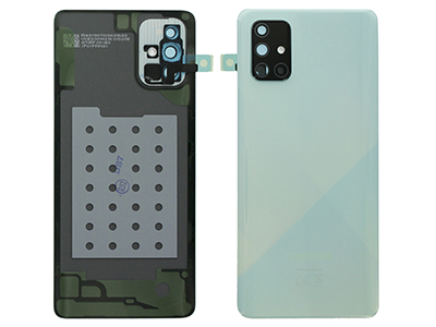 Samsung Galaxy A71 Cover Batteria + Vetrino Camera + Adesivi Prism Crush Blue