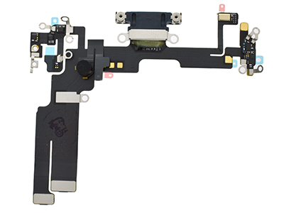 Apple iPhone 14 Flat cable + Connettore Ricarica + Microfono Black No Logo