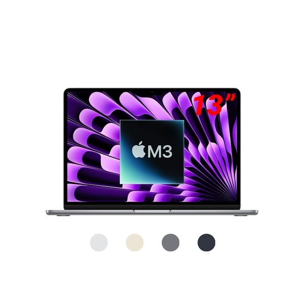 Apple MacBook Air 13 2024 M3 8 CPU 8 GPU (8/256) Mezzanotte - Grado Estetico: Ottimo - Batteria Oltre 85%