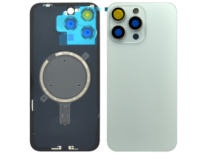 Apple iPhone 15 pro max Cover Batteria Magnetica + Vetrino Camera White Titanium (ECOSTORE)