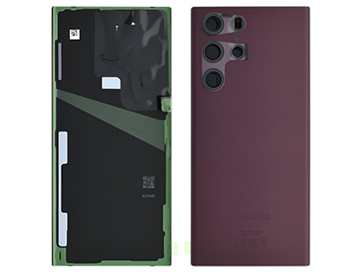Samsung Galaxy S22 Ultra Cover Batteria + Vetrino Camera + Adesivi Burgundy (ECOSTORE)