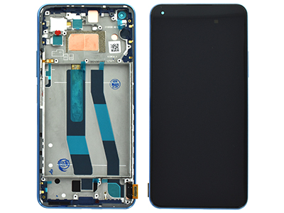 Xiaomi Mi 11 Lite Lcd + Touch screen + Frame + Tasti Laterali Bubblegum Blue