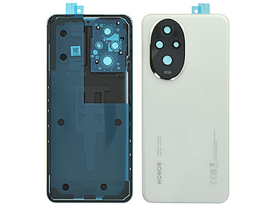 Honor HONOR 200 Cover batteria + Vetrino Camera + Adesivi Moonlight White