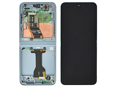 Samsung GALAXY Z FLIP 6 Lcd + Touch Screen + Frame + Tasti Laterali Blue