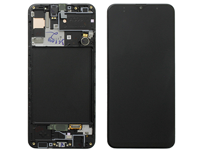 Samsung Galaxy A30S Service Pack LCD + Touchscreen + Frame + Altoparlante + Vibrazione - Nero GH82 - 21190A