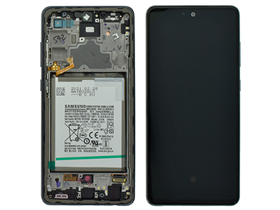 Samsung Galaxy A72 Service Pack LCD + Touchscreen + Frame + Batteria + Tasti Laterali - Nero GH82 - 25460A
