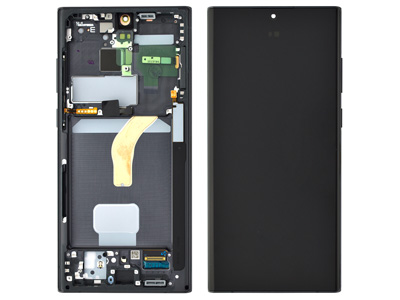 Samsung Galaxy S22 Ultra Service Pack LCD + Touchscreen + Frame + Tasti Laterali - Nero GH82 - 27489A