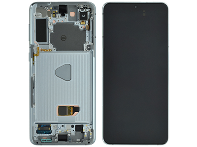 Samsung Galaxy S21 Plus Service Pack LCD + Touchscreen + Batteria + Tasti Laterali + Camera Frontale Silver NO - Batteria GH82 - 24554C