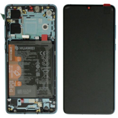 Huawei P30 Service Pack LCD + Touch screen + Frame + Tasti Laterali Blu - 02354HRH