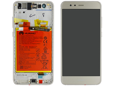 Huawei P10 Lite Service Pack LCD + Touch + Frame + Batteria + Tasti Laterali + Altoparlante + Jack Audio Oro - 02351FSN