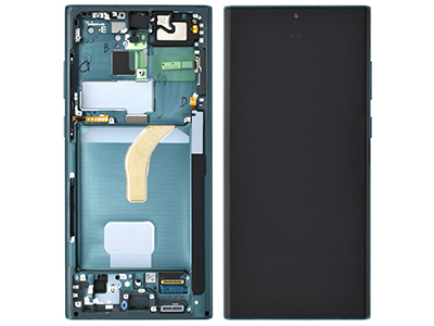 Samsung Galaxy S22 Ultra Service Pack LCD + Touchscreen + Frame + Tasti Laterali - Verde GH82 - 27489D