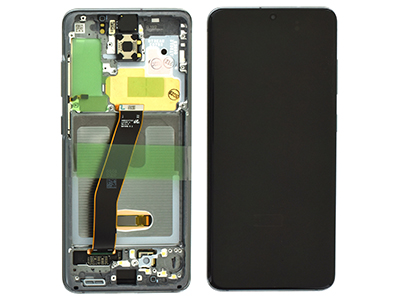 Samsung Galaxy S20 5G Service Pack LCD + Touchscreen + Frame + Altoparlante - Nero GH82 - 31432A/31433A