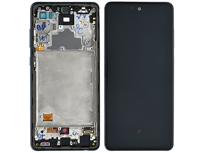 [SG0A72DSON] Samsung Galaxy A72 Service Pack LCD + Touchscreen + Frame + Tasti Laterali Awesome Black GH82 - 25460A