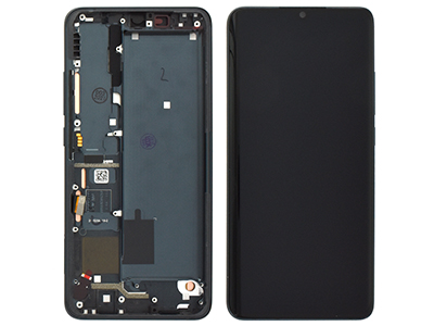 [XRN10DSCN] Xiaomi MI Note 10 Service Pack LCD + Touch screen + Frame + Tasti Laterali + Lettore ImPronta MIdnight Black