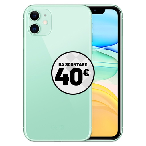 [APPIP1164VRD21] Apple iPhone 11 (64 GB) Verde - Grado Estetico: Ottimo - Batteria Nuova