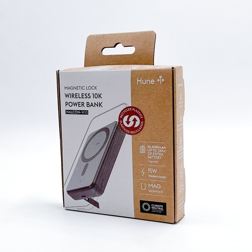 [7798397481122] Hune Halcon - W10 PowerBank 10.000mAh 20W "Magnetico" (15W Wireless) Input/Output: Type-C