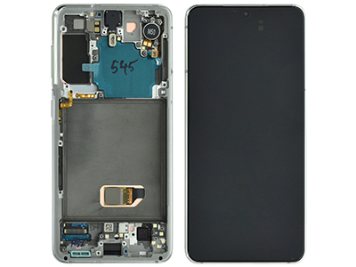 [SG0S21DSOW] Samsung Galaxy S21 5G Service Pack LCD + Touchscreen + Frame + Tasti Laterali + Vibrazione Phantom White GH82 - 22123C