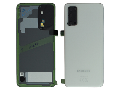 [SGS205BCO] Samsung Galaxy S20 5G Cover Batteria in vetro + Vetrino Camera + Microfono Bianco