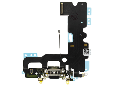[IP0007CRC] Apple iPhone 7 Flat Cable + Connettore di Ricarica + Microfono Nero (No Logo)