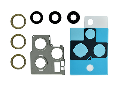 [IP12PMCCOC] Apple iPhone 12 Pro Max Cover Camera + Vetrino + Frame + Adesivo Oro Kit 3 Camere Completo