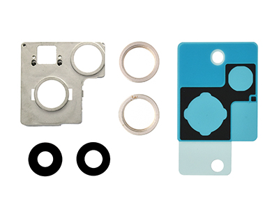 [IP0013CCBIC] Apple iPhone 13 Cover Camera + Vetrino + Frame + Adesivo Bianco Kit 2 Camere Completo