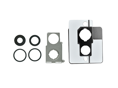 [IP0012CCNC] Apple iPhone 12 Cover Camera + Vetrino + Frame + Adesivo Nero Kit 2 Camere Completo