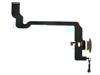 [IP00XSCROC] Apple iPhone XS Flat Cable + Connettore di Ricarica + Microfono Oro No Logo