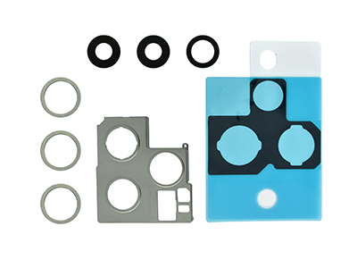 [IP12PRCCBC] Apple iPhone 12 Pro Cover Camera + Vetrino + Frame + Adesivo Bianco Kit 3 Camere Completo