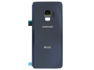 [SG00S9BCBO] Samsung Galaxy S9 Cover Batteria in vetro + Vetrino Camera + Vetrino Flash Blu Vers. Dual Sim