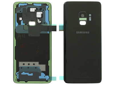 [SG00S9BCNO] Samsung Galaxy S9 Cover Batteria in vetro + Vetrino Camera + Vetrino Flash Nero