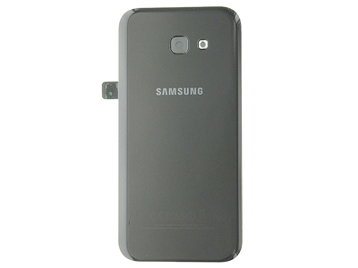 [SGA517BCNO] Samsung Galaxy A5 2017 Cover Batteria in vetro + Vetrino Camera + Adesivi Nero