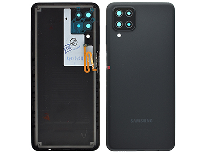 [SGA125BCNO] Samsung Galaxy A12 Cover Batteria + Vetrino Camera + Tasti Laterali Nero