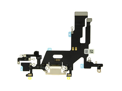 [IP0011CRWC] Apple iPhone 11 Flat Cable + Connettore di Ricarica + Microfono Bianco No Logo
