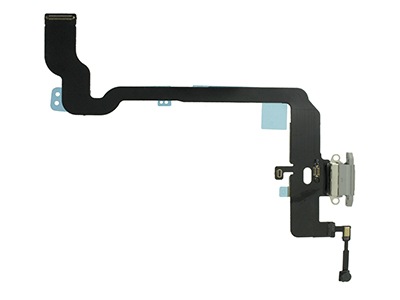 [IP00XSCRWC] Apple iPhone XS Flat Cable + Connettore Ricarica + Microfono Bianco No Logo