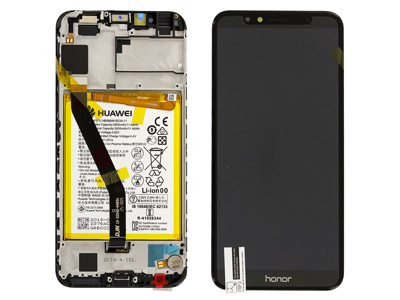 [HW0H7ADSO] Huawei 7A LCD + Touchscreen + Frame + Batteria + Vibrazione + Altoparlante + Switch Tasti Lat. Nero